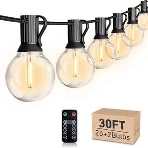 LED 30FT Outdoor String Lights with Remote Waterproof Patio Lights 27 Dimmabl... - Picture 1 of 7
