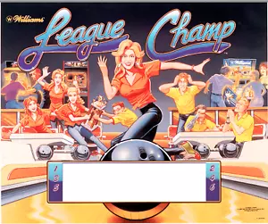 Williams LEAGUE CHAMP Shuffle Bowler Translite RARO - Foto 1 di 2