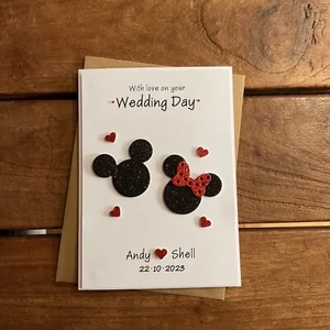 Handmade personalised wedding card - Disney inspired - Picture 1 of 3