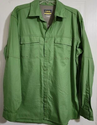 Camisa de pesca Cabela's 4Most UPF 30 manga larga abotonada verde hombre grande nueva sin etiquetas Foto 1 de 4
