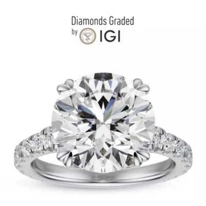 IGI Cert 4.16 ct EVS2 Lab Grown Diamond Engagement Ring White Gold 14K - Picture 1 of 3