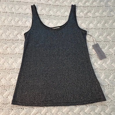 Jennifer Lopez Women's Tank Top Black Silver Metallic Size M Pullover NWT - Image 1 of 4