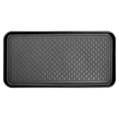 Multipurpose All-Season Boot Tray Mat 15" x 30" Raised Edge 1.2" Black - Idea - Image 1 of 4