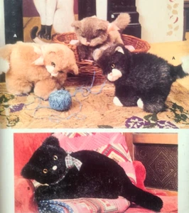 Uncut Butterick 6275 Sewing Pattern Stuffed Animal Plush Sit Stand Cat Kitten - Picture 1 of 4