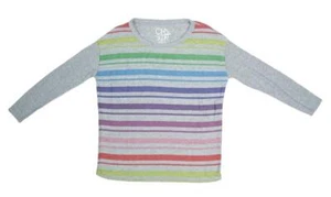 Chaser Rainbow Stripe Accogliente Pullover Felpa Camicia Lounge Scollo Barca M Nuovo senza etichette - Foto 1 di 7