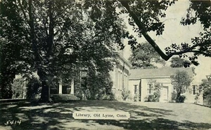 BIBLIOTECA, ANTIGUA LYME, CONNECTICUT, POSTAL VINTAGE - Imagen 1 de 2