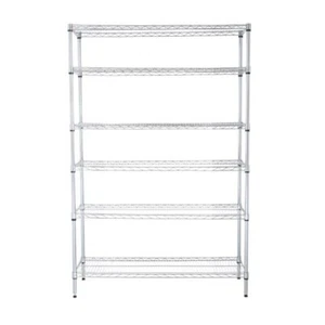 6-Tier Heavy Duty Steel Wire Shelving Unit - 48x72x18 in. Chrome NEW - Picture 1 of 8