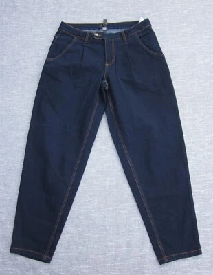 Rainbow Chino Jeans Womens UK 14 W32 L29 Navy Zip Fly Tapered Stretch - Image 1 of 4