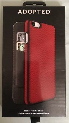 ADOPTADA Funda Folio Teléfono Apple iPhone 6/6s Plus + Cartera Cuero Guijarro Rojo NUEVA Foto 1 de 4