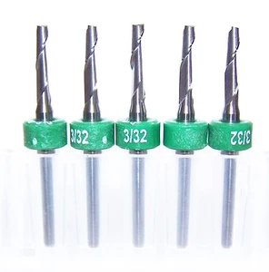 (5) 3/32" (.0938") MOLINOS DE EXTREMO DE CARBURO DE FLAUTA ÚNICA PARA PLÁSTICO - 1500.0938.375 - Imagen 1 de 3