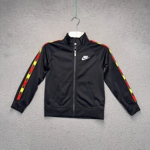 Nike Track Jacket Toddler Boys 7 Black Red Yellow Full Zip Sweatshirt Swoosh - Picture 1 of 11