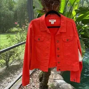 Workshop Andrea Jovine NWT Jean Jacket Dakota Orange Size XL MSRP $78 - Picture 1 of 8