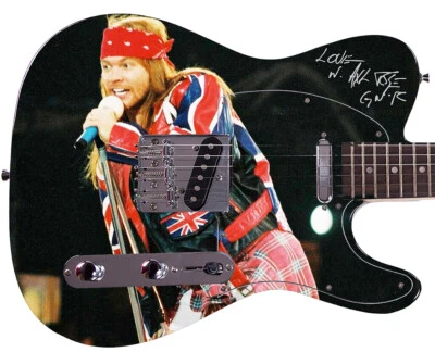 Rose AxlRose Autographed Photo Guitar Concert - Image 1 of 3
