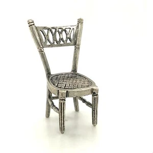 Vintage Sterling Sign 925 Italian Engrave Pattern Dining Chair Miniature Figure - Picture 1 of 10