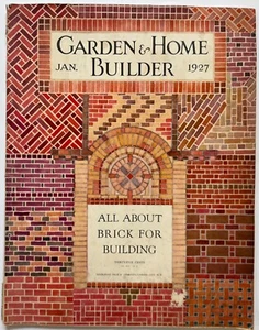 Garden & Home Builder Jan 1927 All About Brick Concrete Jazz Age Retro Decor - Imagen 1 de 2