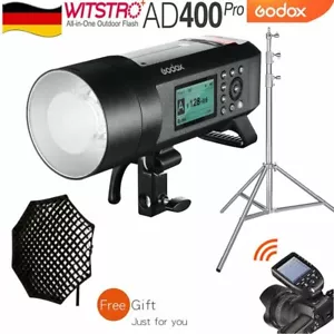 Godox AD400Pro 400Ws 2,4G X System TTL Blitz+ 2.8m Stativ +95CM Softbox + Xpro-C - Bild 1 von 11
