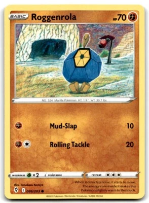 2021 Sword & Shield - Evolving Skies Roggenrola a Basic/Common #86 - Image 1 of 2
