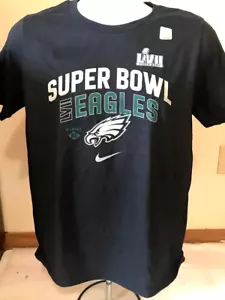 Camiseta Nike Super Bowl NFL LVII Philadelphia Eagles talla YXL edades 14-16 negra - Imagen 1 de 4
