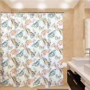 Cortina de ducha de mariposas estampada en animales para baño y bañera 72 x 72 inc - Imagen 1 de 4