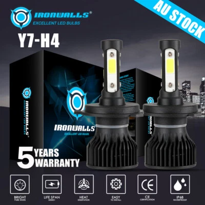 For Holden Commodore VT VX VY VZ 4-sides LED Headlights High Low Beam H4 6000K - image 1 of 4