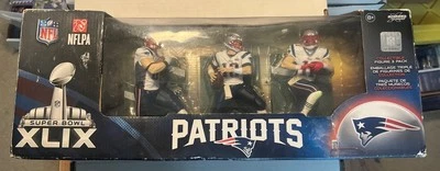 McFarlane Toys New England Patriots SB XLIX Paquete de 3 Tom Brady, Gronk, Edelman Foto 1 de 4