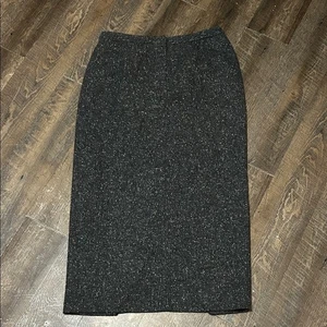Falda Ralph Lauren Para Mujer Talla 14 Gris 100% Lana Tejida Lápiz Carrera - Imagen 1 de 7