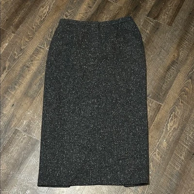 Falda Ralph Lauren Para Mujer Talla 14 Gris 100% Lana Tejida Lápiz Carrera Foto 1 de 4