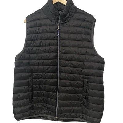 IZOD Men's Vest Quilted Puffer Vest Size XL Black Logo Pockets - Image 1 of 4
