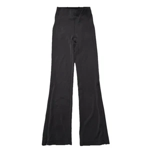 Lululemon Brushed Softstreme Ribbed Zip Flared Pant 32.5" Black Women's Size 2 - Picture 1 of 19