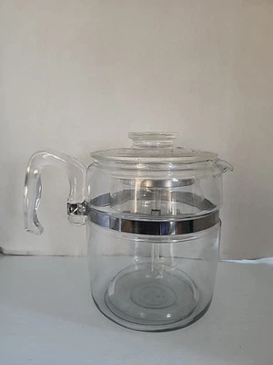 Vintage Pyrex Glass Flameware 7759 6-9 Cup Stovetop Percolator Coffee  Tea Pot - Image 1 of 4