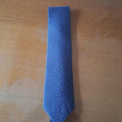 Corbata HERMES Punto Verde Marino 100% Seda Hecha en Francia Sin Usar Como Nueva Regalo Foto 1 de 4