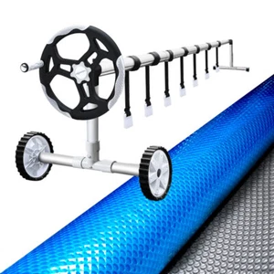 Aquabuddy Pool Cover 500 Micron Swimming Solar Blanket Roller Blue Silver 6.5x3m - Picture 1 of 7