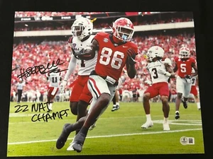 Foto firmada por Dillon Bell con inscripción automática “22 Nat Champs” 11x14 Georgia certificado de autenticidad BAS - Imagen 1 de 4
