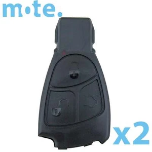 2 x To Suit Mercedes-Benz E C Class 3 Button Remote Key Replacement Shell/Case - Picture 1 of 10