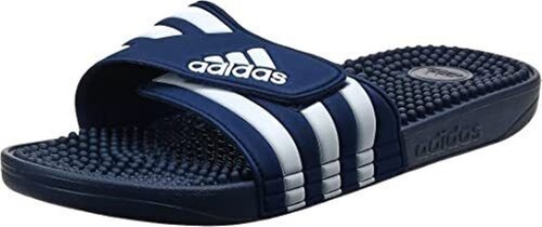 Sandalo unisex Adidas Adissage Slides gancio e anello F35579 blu bianco nuovissimo