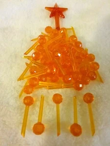 55 Orange 5MM Globe Pins & Small Orange Classic Star for Ceramic Christmas Tree - Picture 1 of 7
