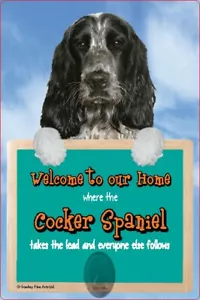 ENGLISH COCKER SPANIEL dog lead holder dogs COCKERS Welcome to our Home sign dog - Picture 1 of 1