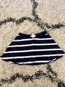 Nautica Floral Skirt Skort Size 3 Girls Navy Striped Fit & Flare Elastic - Picture 1 of 5