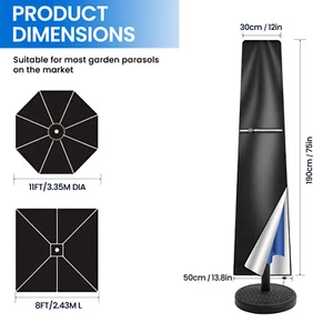 190cm Height Parasol Banana Umbrella Cover Waterproof For Outdoor Garden Patio - Picture 1 of 12