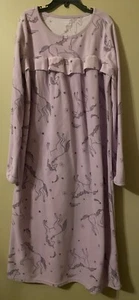 Carters Girls Purple Unicorn Fleece Gown Size 12-14 - Picture 1 of 5