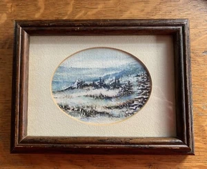 Original Mountain Landscape Watercolor Painting Signed by Artist Prof Framed - Picture 1 of 5