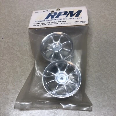 Vintage RPM wheels 8ball Chrome Sedan Wheels For Hpi, Tamiya, Kyosho, Yokomo - Image 1 of 2