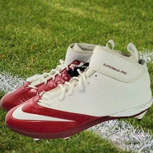 Nike Superbad Pro Lunarlon Mens 16 Football Cleats with Key Red White Sports New - Picture 1 of 12