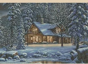 Winter Cottage Scene Counted Cross Stitch CHART No.9-336 - Picture 1 of 1