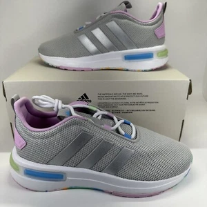 Adidas Racer TR23K Sportschuhe Mädchen 6 ~ grau silber & pink neu im Karton - Bild 1 von 17