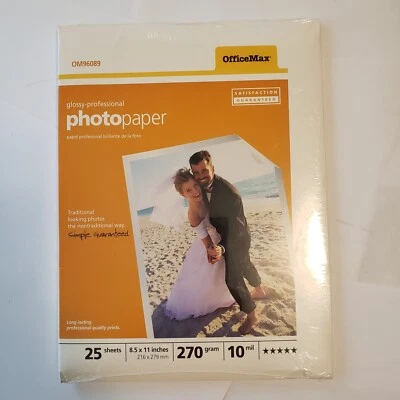 Office Max 8.5 x 11 Professional Glossy Inkjet Printer Photo Paper NOS - Image 1 of 4