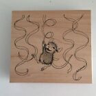 Stampa Rosa House Mouse Wood Mounted Rubber Stamp 79 Party Ribbons Vintage 1998