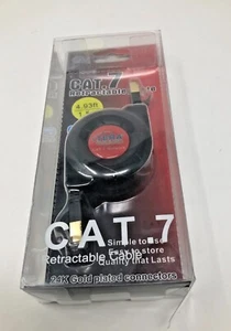 Retractable Cat 7 Flat Ethernet Network Cable 4.9 FT (1.5 M) - Picture 1 of 5