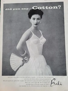 1956 Women's Bali cotton longline bra Folding fan vintage fashion ad - Picture 1 of 1