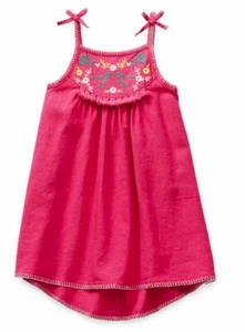 Okie Dokie Toddler Girls Sleeveless A-Line Dress with Embroidery Flowers - Picture 1 of 2
